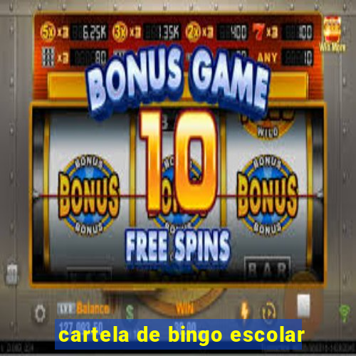 cartela de bingo escolar