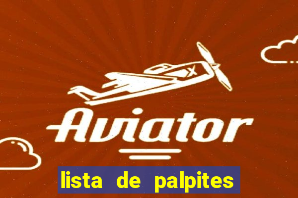 lista de palpites jogos de hoje