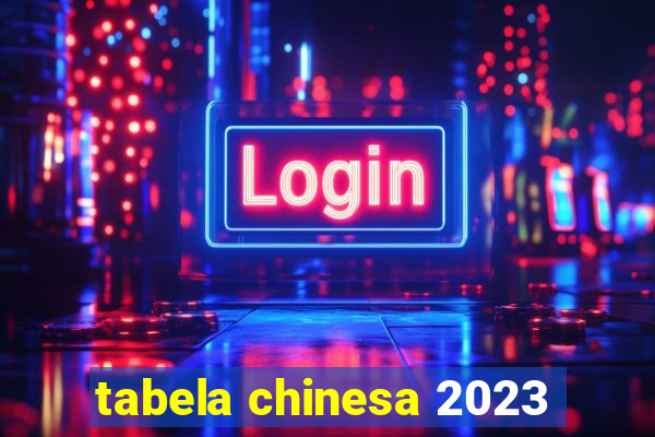 tabela chinesa 2023