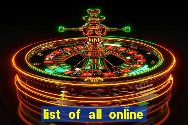 list of all online bingo sites