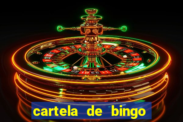 cartela de bingo da sorte