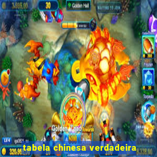 tabela chinesa verdadeira