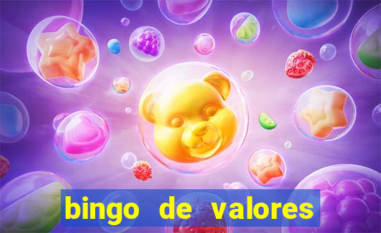 bingo de valores para imprimir