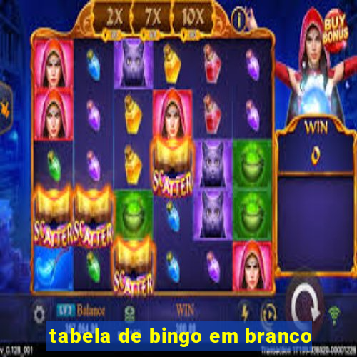 tabela de bingo em branco