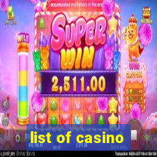 list of casino