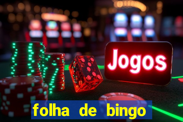 folha de bingo para imprimir